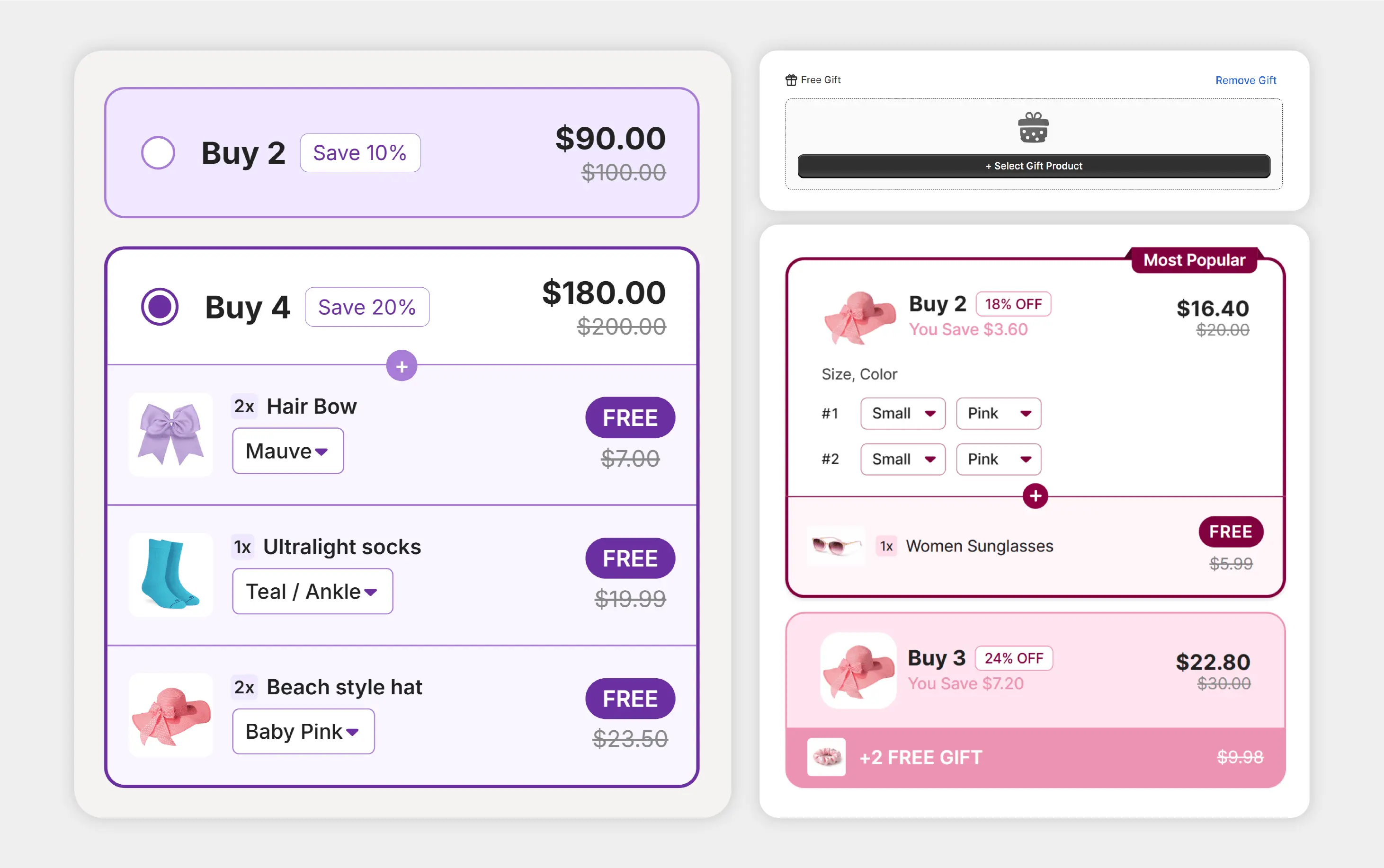 Product-specific free gift attached to a Shopify product