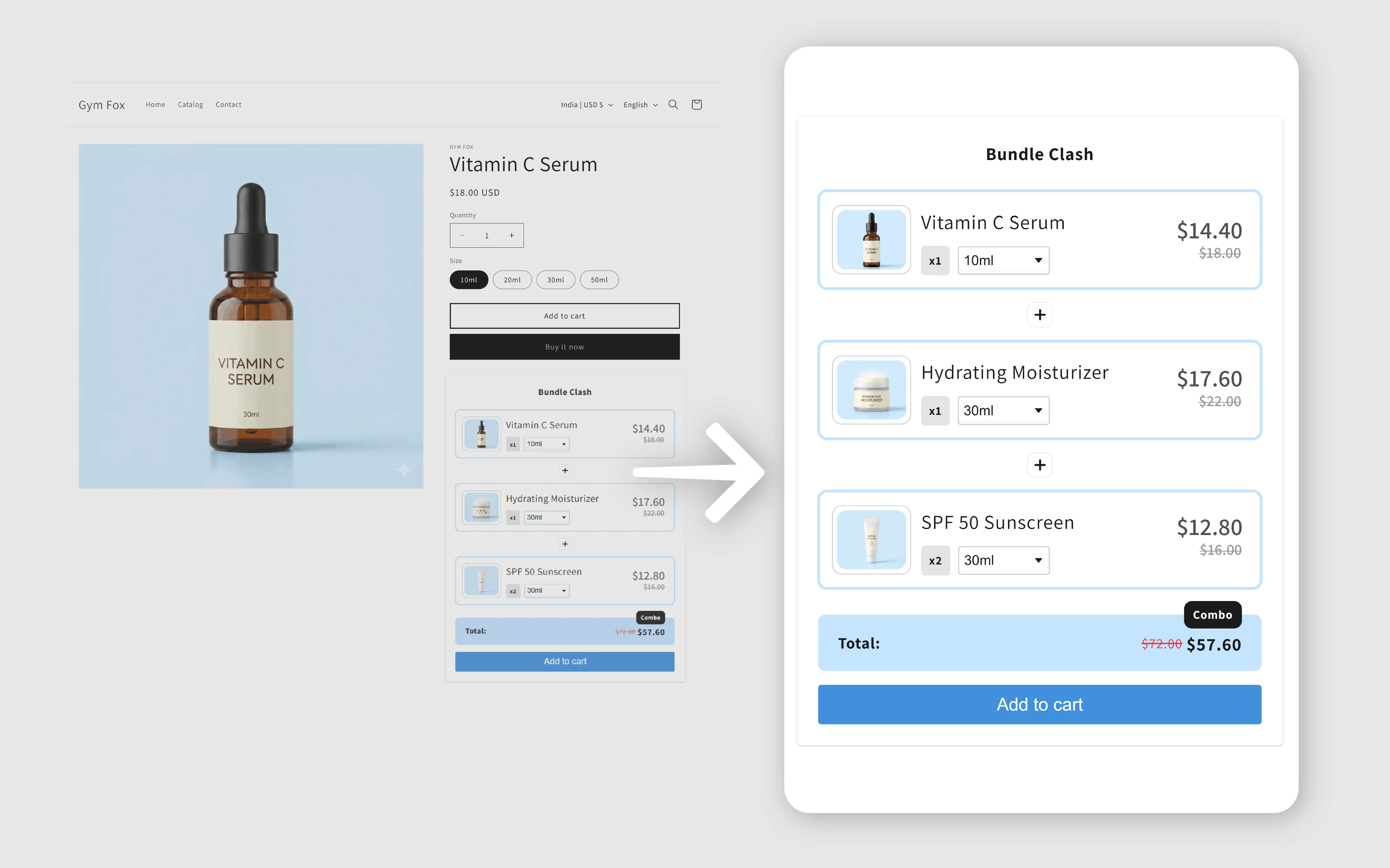 Bundle offer displayed above Add to Cart on product page